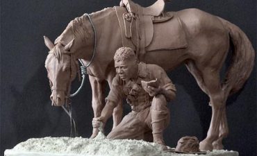 טקס חשיפת פסל הלוחם האבוריג'יני וסוסו